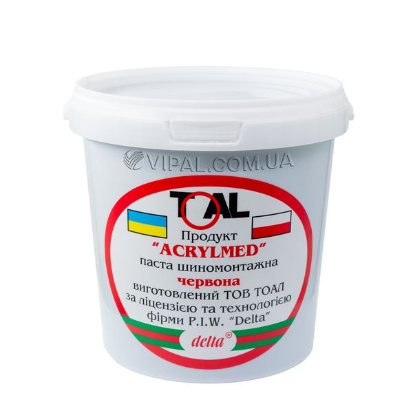 Паста шиномонтажна з ущільнювачем бортів Toal-Delta Acrylmed, 1кг ToalRed1 фото